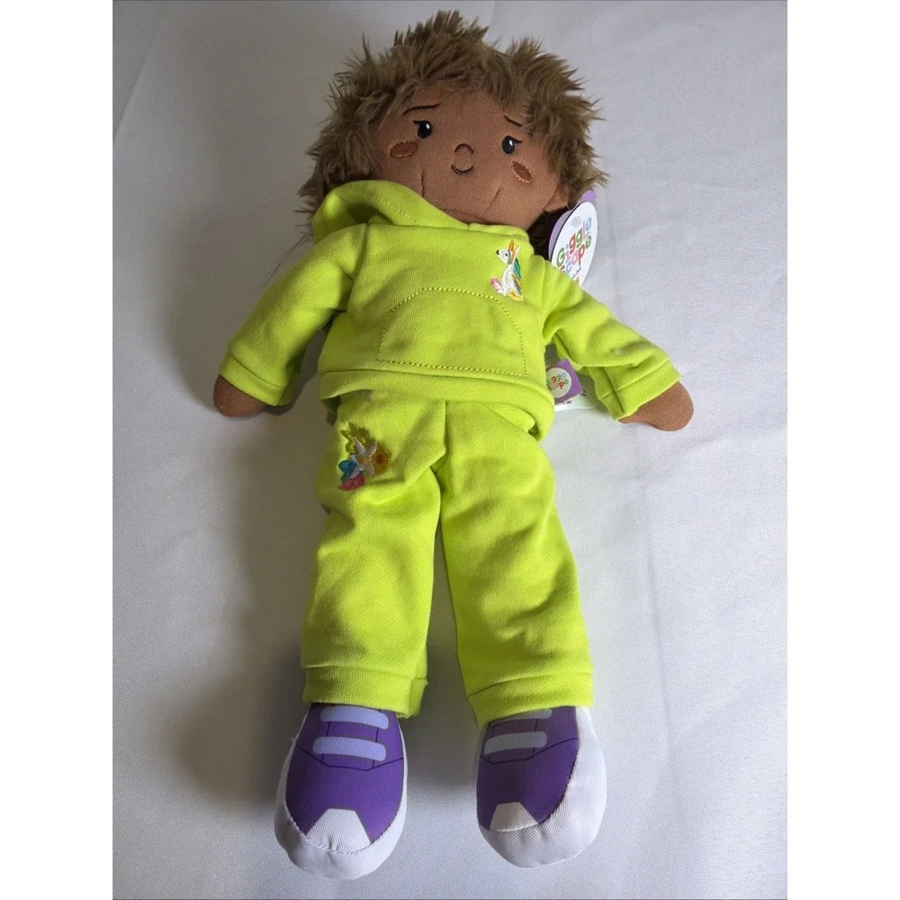 Gigglescape Soft AA Boy Doll in Lime Green Sweatsuit 15